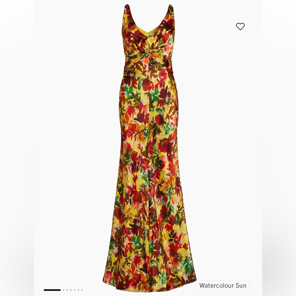 Saloni Wilhelmina Floral Silk Maxi Dress